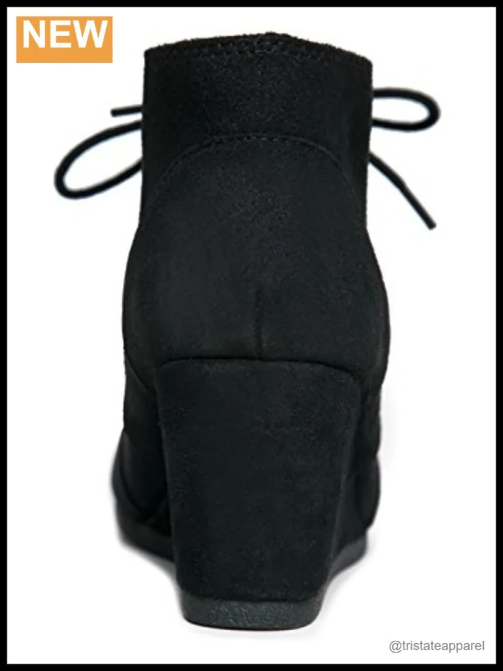 Women's Lace Up Wedge Ankle Booties, PU Leather, Low Heel Block Heel Boots for